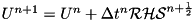 $ U^{n+1} = U^n + \Delta t^n {\cal RHS}^{n+\HALF} $